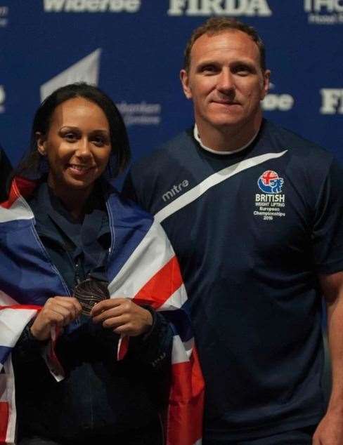 Olympian weightlifter Zoe Smith and head coach Andy Callard