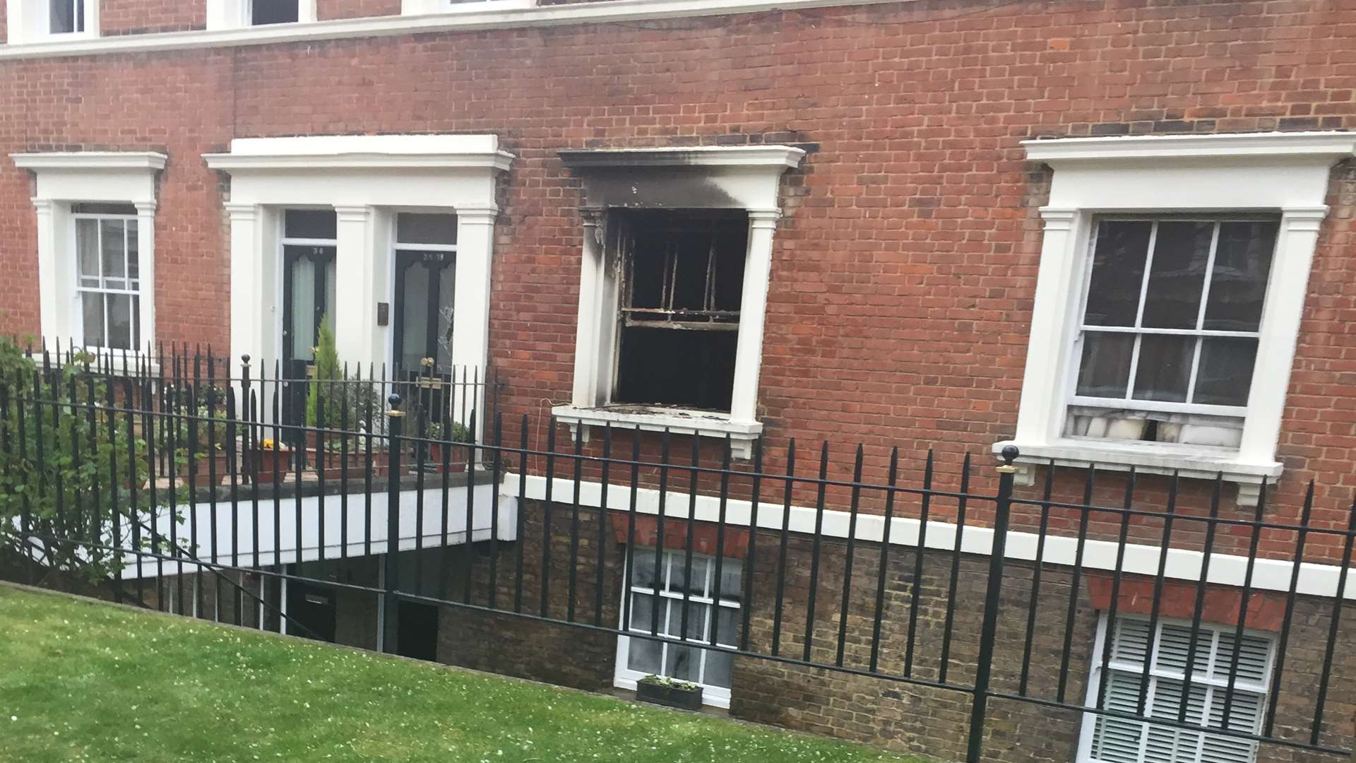 The fire broke out in a ground floor flat