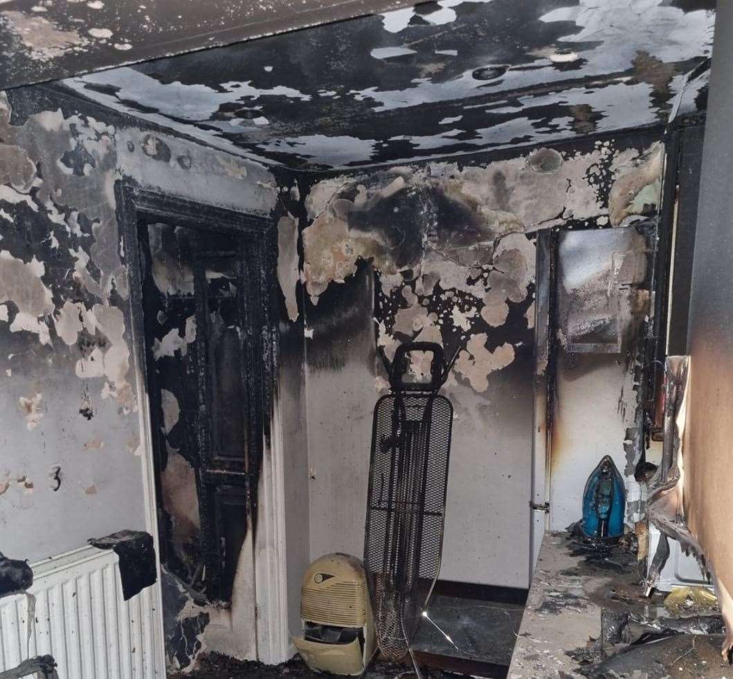 The house has been ruined by the blaze