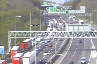 The crash on the A2 at Dartford is causing long tailbacks