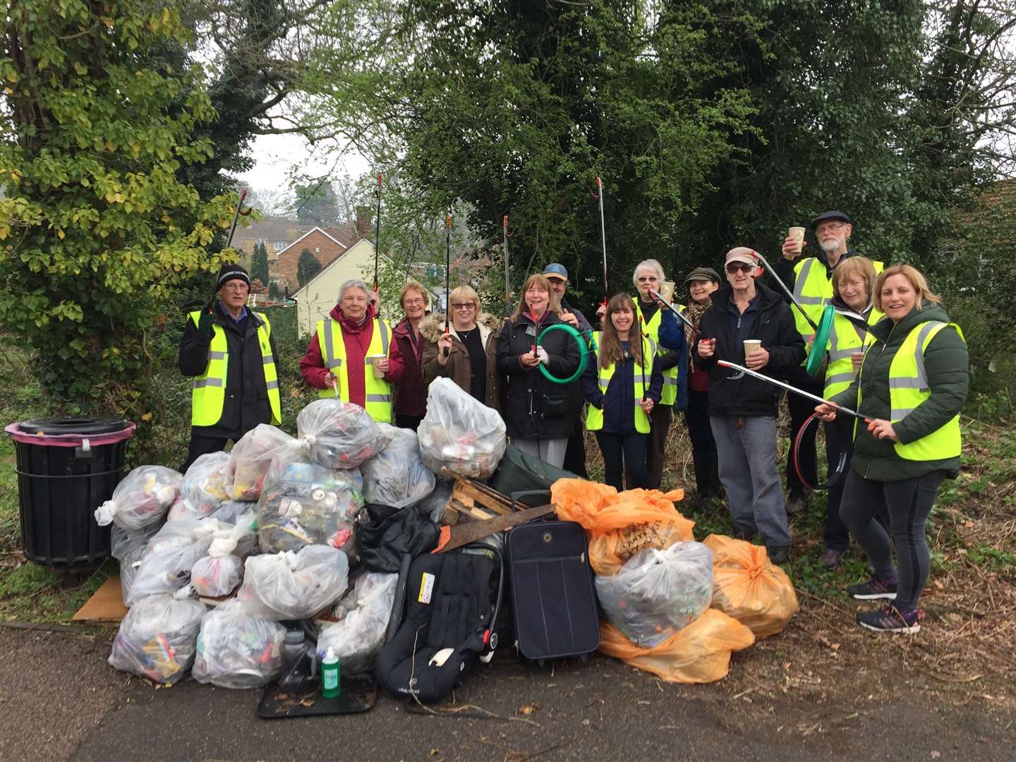 Volunteers with the result of their clean-up in Hales Place (9004061)