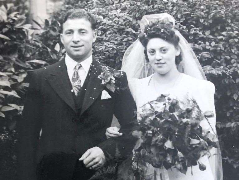 Frank and Gwen on their wedding day. Picture: Paula Buxton
