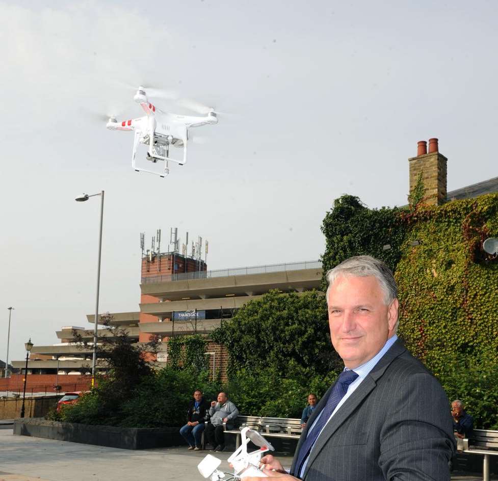 Mr Miler said the quadcopter was expensive but not unaffordable, and offers a new way to show customers larger properties. Picture: Simon Hildrew