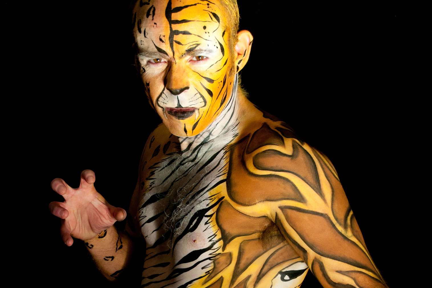 Face and body painting was carried out by Billious Hoyle. Here is Marcus Joy posing for his month's photo. Picture: Albane McGuinness