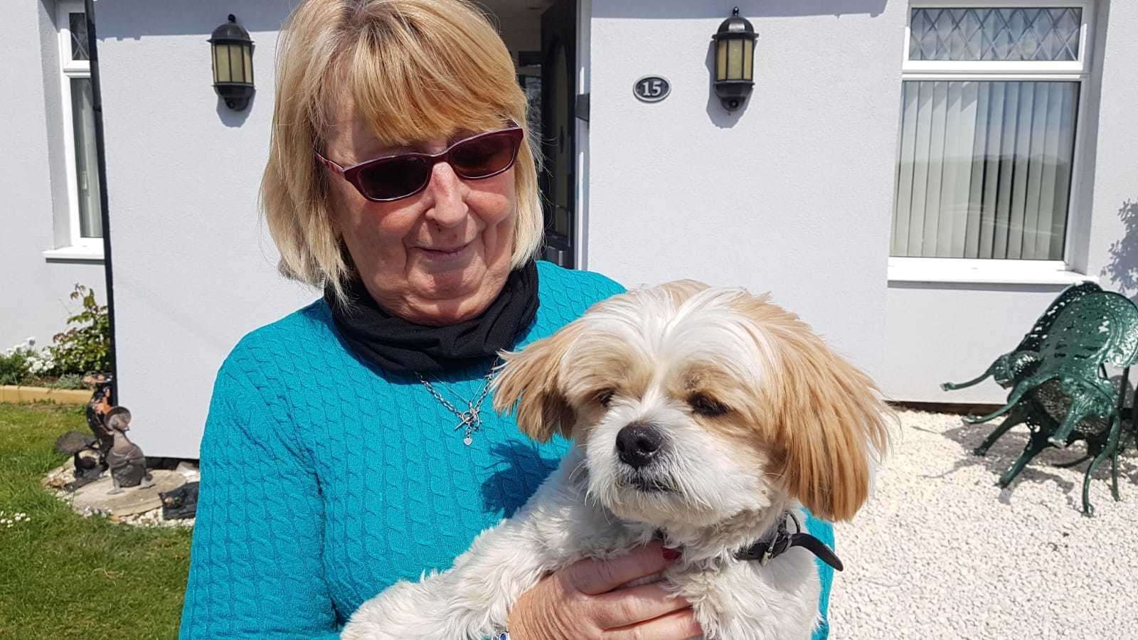 Mary Bosson, pictured with her dog Simba, says the murder of Julia James has left local residents fearful