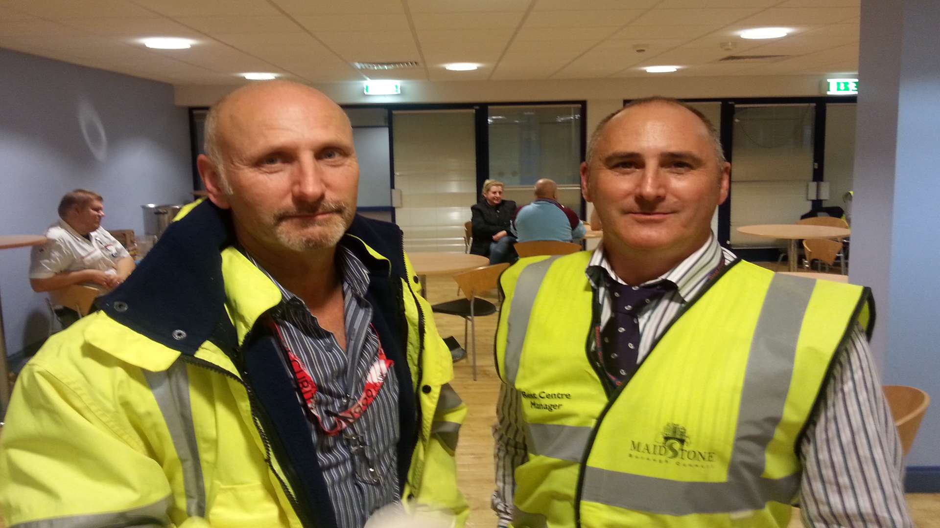 Steve Scully of the Kent Resilience Team and David Harrison of Maidstone Council who co-ordinated the evacuation