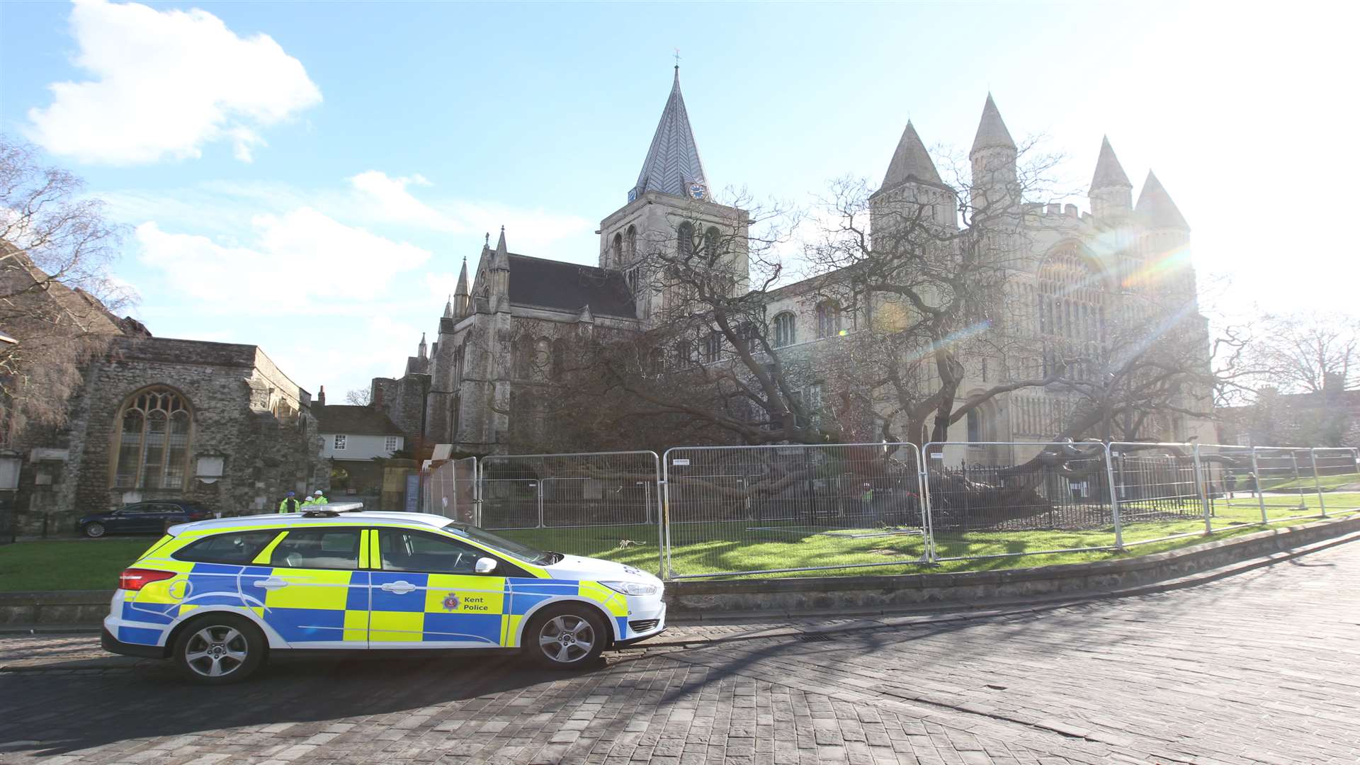 Police were called to Rochester Cathedral after reports of a man damaging the altar.