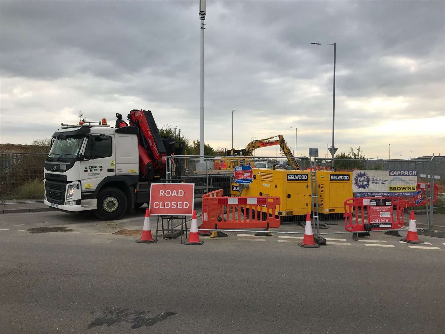 A burst water main means a road closure is going to be extended into next week