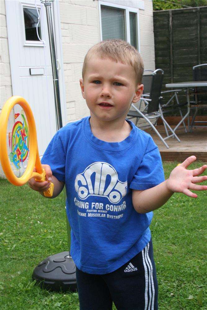 Connor Olsen, four, from Westgate: fighting Duchenne muscular dystrophy.