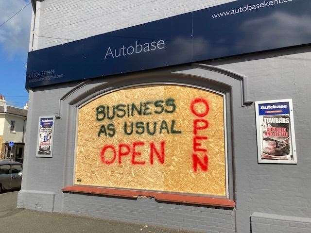 The window to Autobase was broken and bikes were damaged in the burglary