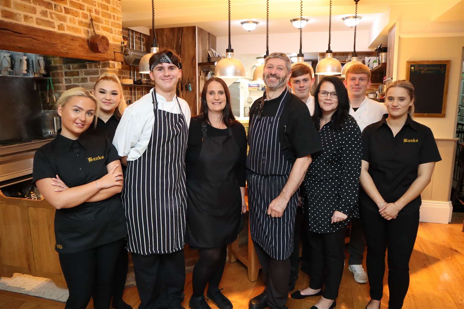Banks Restaurant boss Carrie-Anne Wicketts with her team