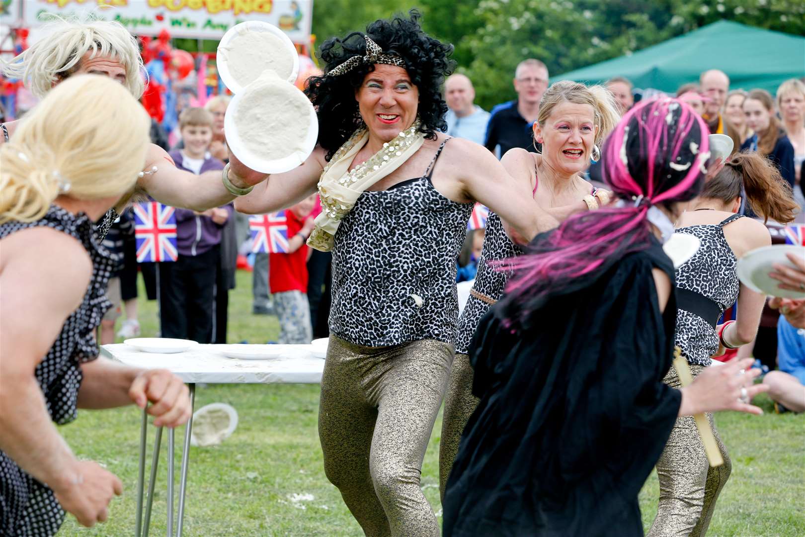 The Custard Tarts take on the Pie Commando Squad at the World Custard Pie Championships