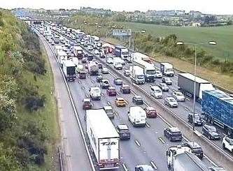 Queuing traffic on the M25. Picture: Highways England