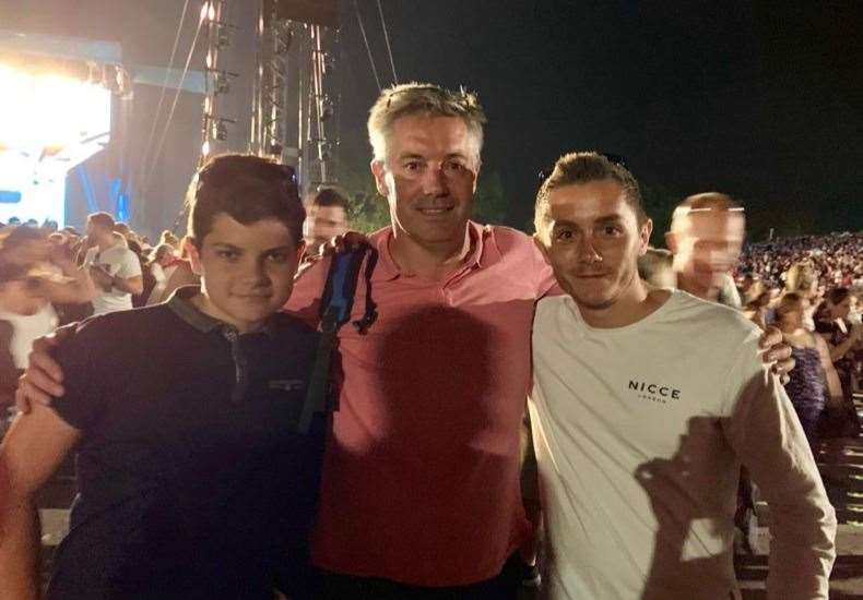 Jonathan (centre) with his sons Danny (left) and Tom (right)