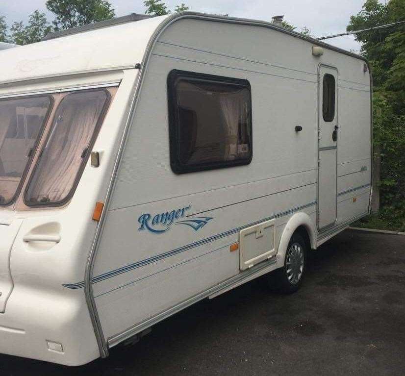 A picture of the club caravan that was stolen on Saturday night