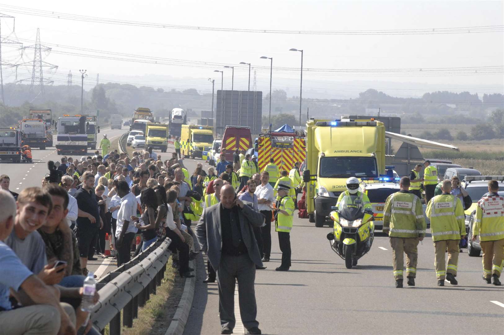 The scene at the Sheppey Crossing following the mega-crash in 2013. Picture: Chris Davey
