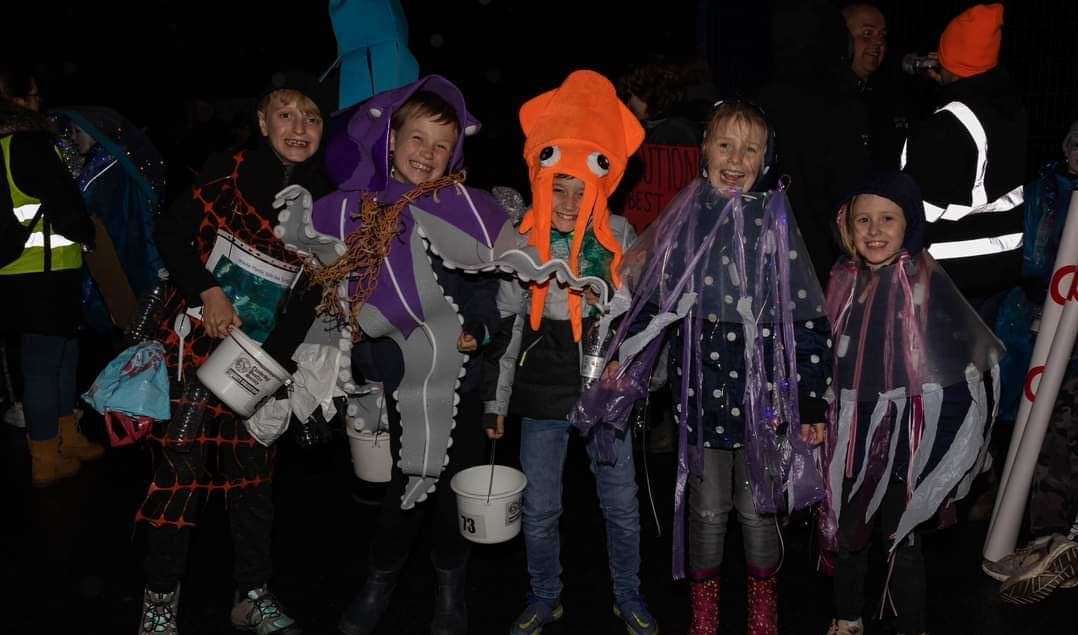 Pupils taking part in the town's bonfire parade. Picture: Stef Hillwood Photography