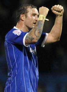 Danny Kedwell celebrates after the final whistle