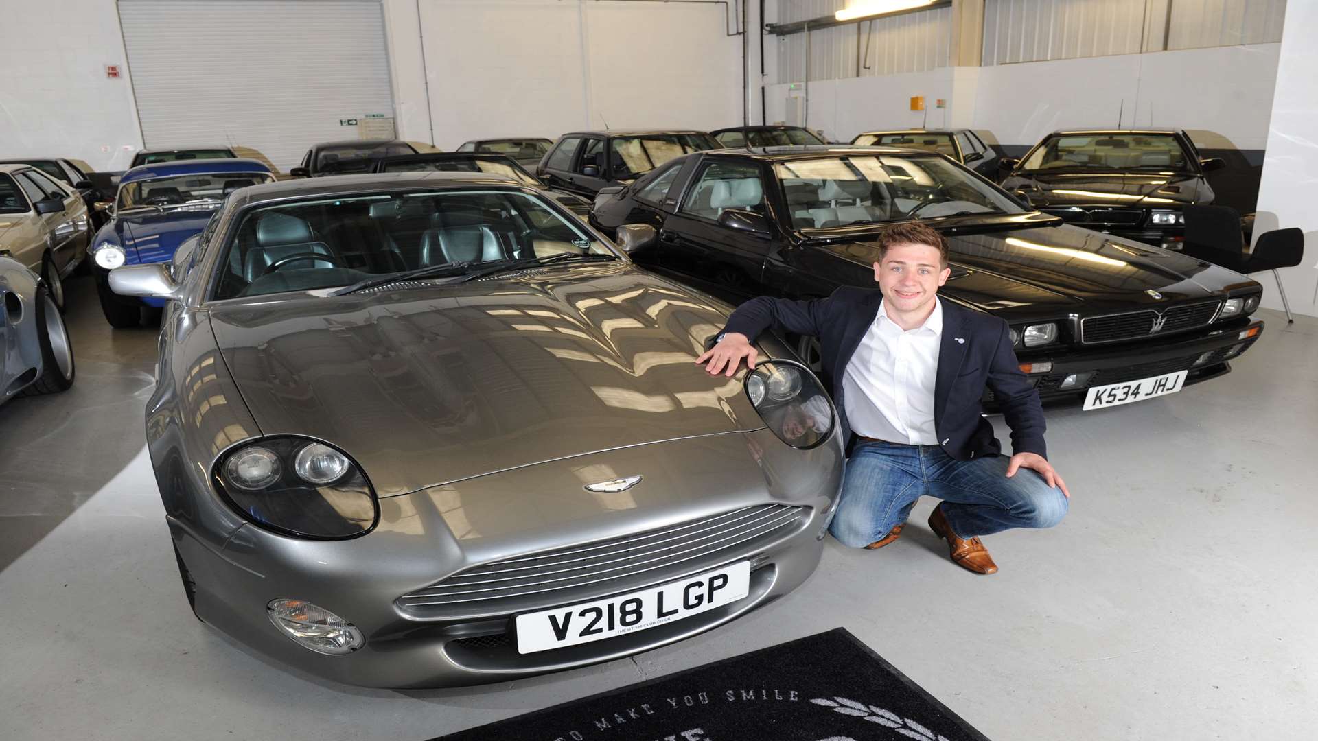 Charles Powell with an Aston Martin Vantage