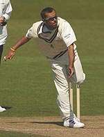 Min Patel claimed his first wicket of the campaign in Hove