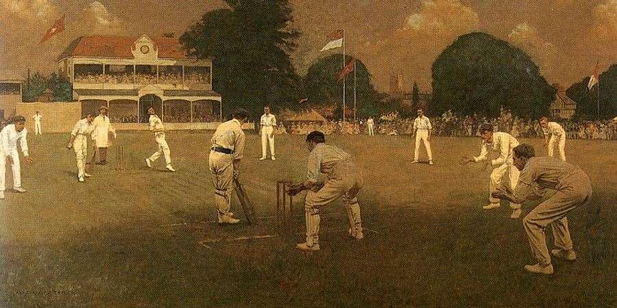 Albert Chevallier Tayler painted this famous picture of the St Lawrence Ground in Canterbury in 1906 showing Kent playing Lancashire in the County Championship. Picture: WikiCommons