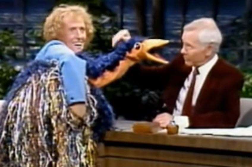 Rod Hull and Emu on The Late Show in the US with Johnny Carson