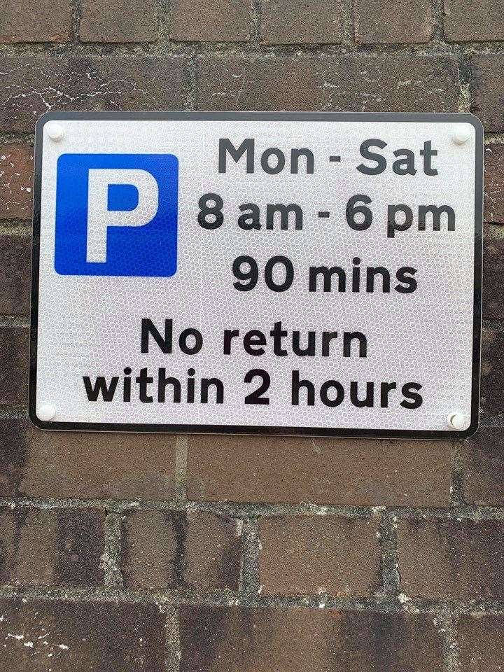 Parking is now 90 minutes instead of one hour in Walderslade Village (8576347)
