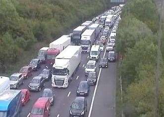 Queues leading to the A2. Picture: Highways England