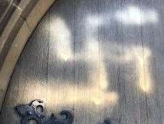 Swastikas have been sprayed onto the church's doors (8688103)