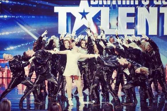 Olivia Vincent-Frankland from The Addict Initiative on Britain's Got Talent (in white)