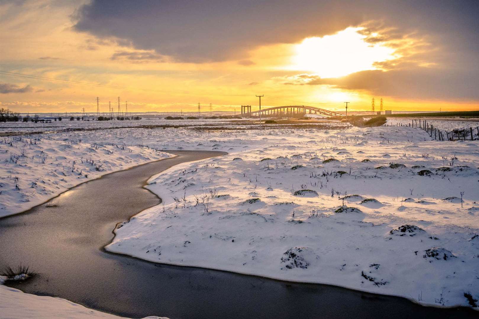 Sunset and snow of the Isle of Sheppey captured by Joanna Araujo