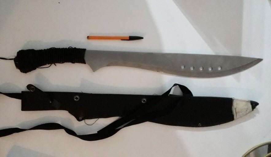 A machete was recovered during a stop and search in Bromley