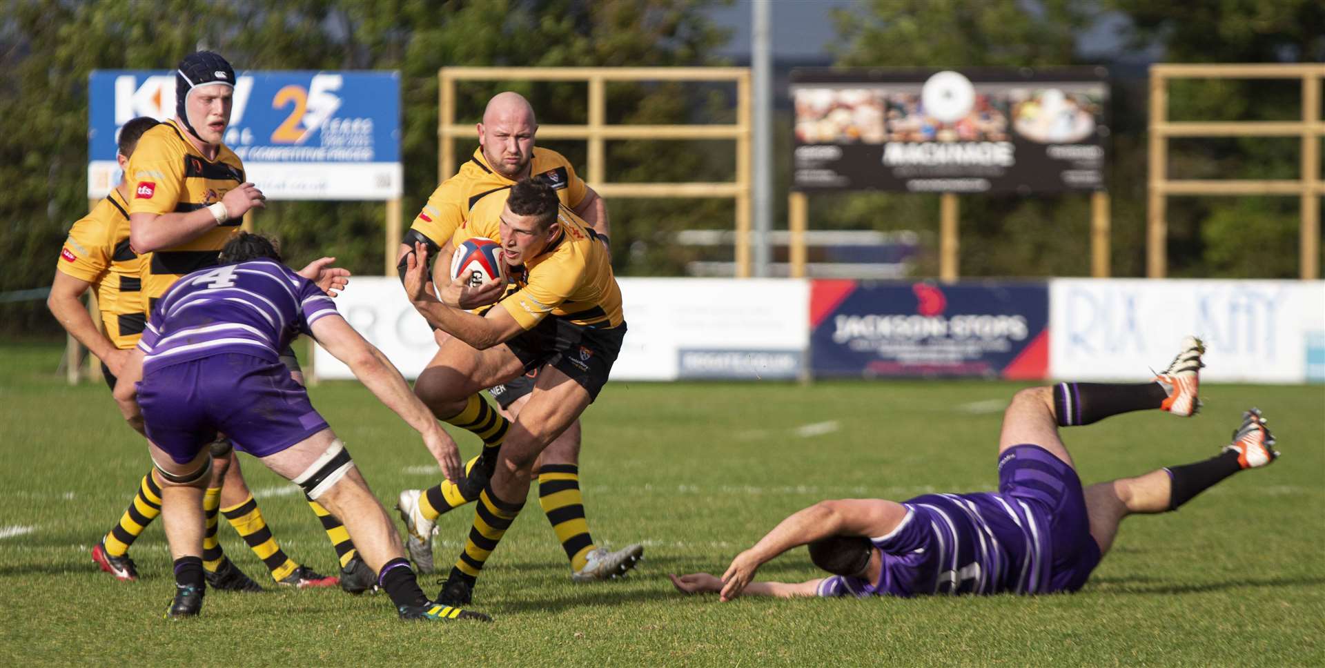 Canterbury's Frank Morgan leaves Leicester Lions grounded on the way to victory. Picture: Phillipa Hilton