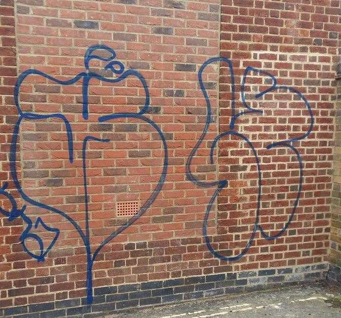 More than 30 graffiti tags were found daubed across several locations in Faversham