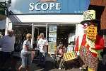 Scope raises money at its UK shop network for people with cerebral palsy.