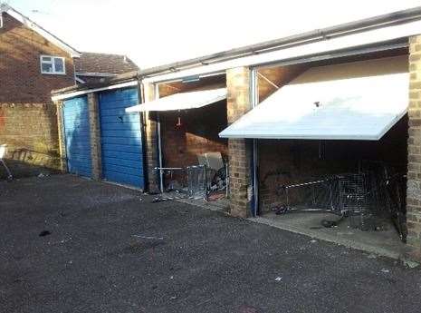 The former garages in Swanley will be transformed into new affordable homes. Photo: West Kent Housing Association