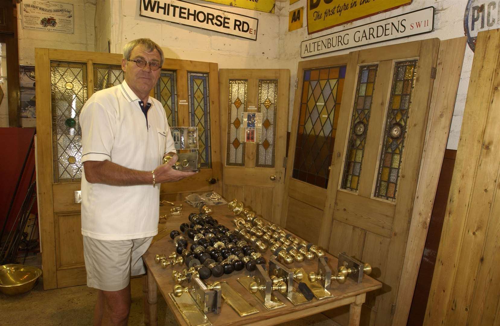 The market will be built on the site of the former Bygones Reclamation Yard. Pictured is former owner Bob Thorpe in 2003