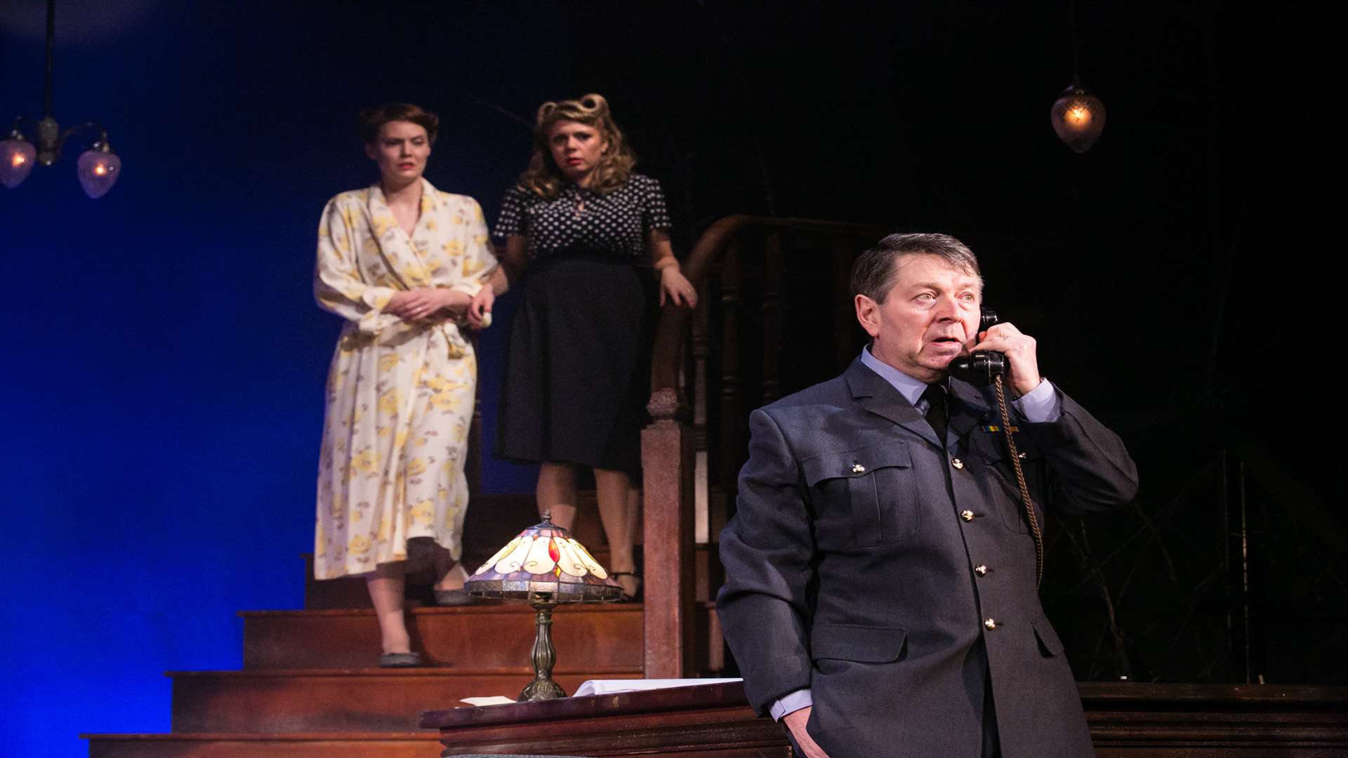 Polly Hughes, Claire Andreadis and Graham Seed in Flare Path
