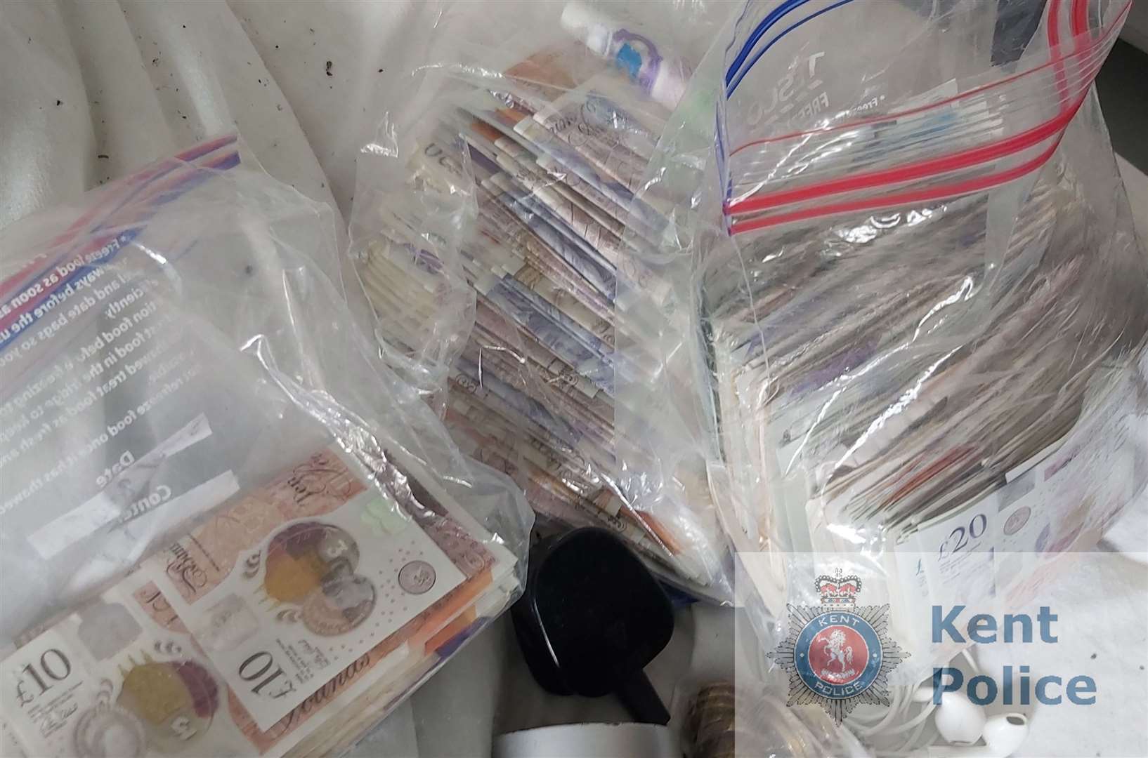 The confiscated cash. Picture: Kent Police