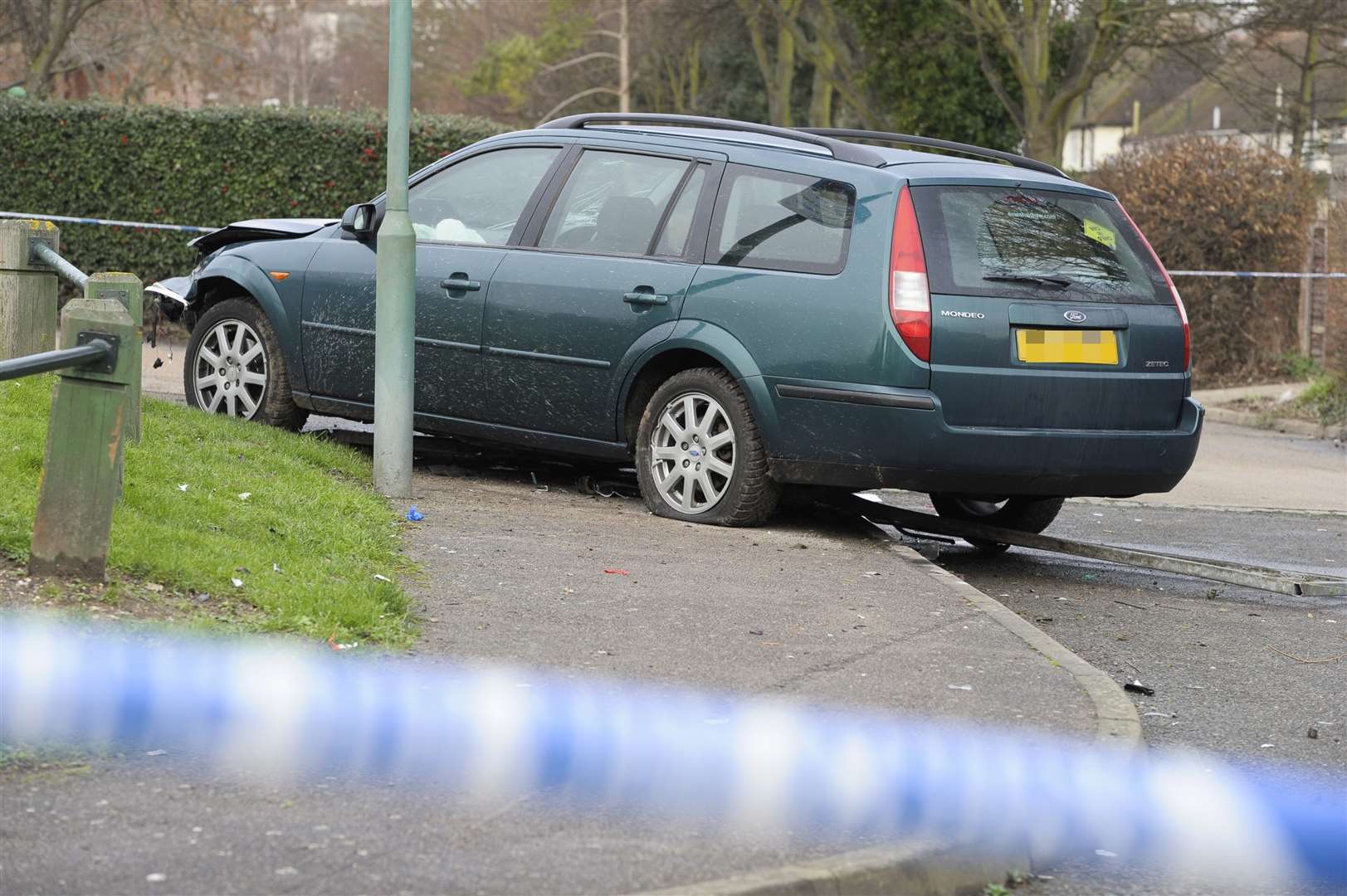 A police cordon around the car in Castlemaine Avenue. Picture: Andy Payton