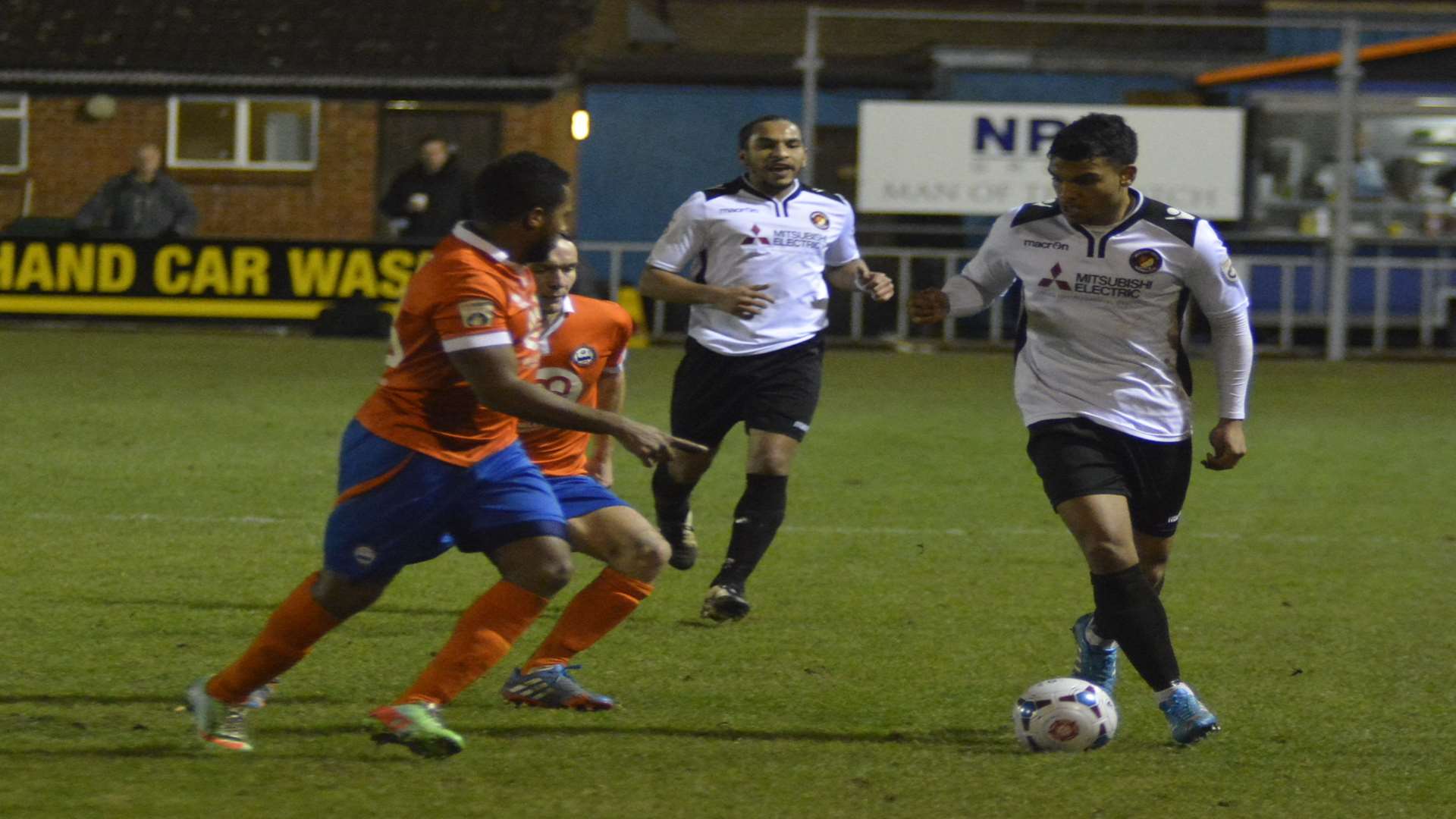 Theo Lewis runs at the Braintree defence with Brendan Kiernan in support Picture: Paul Jarvis
