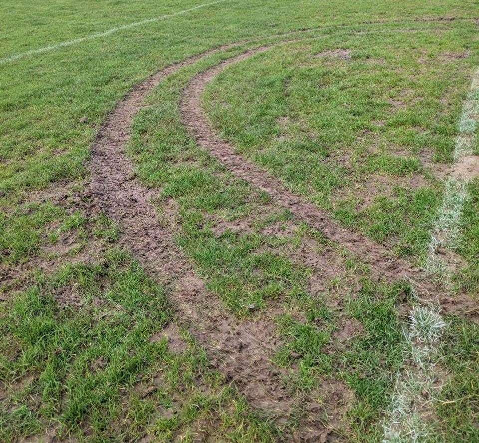 The damage done to the playing surfaces at Lordswood Youth FC in Chatham could be dangerous to players