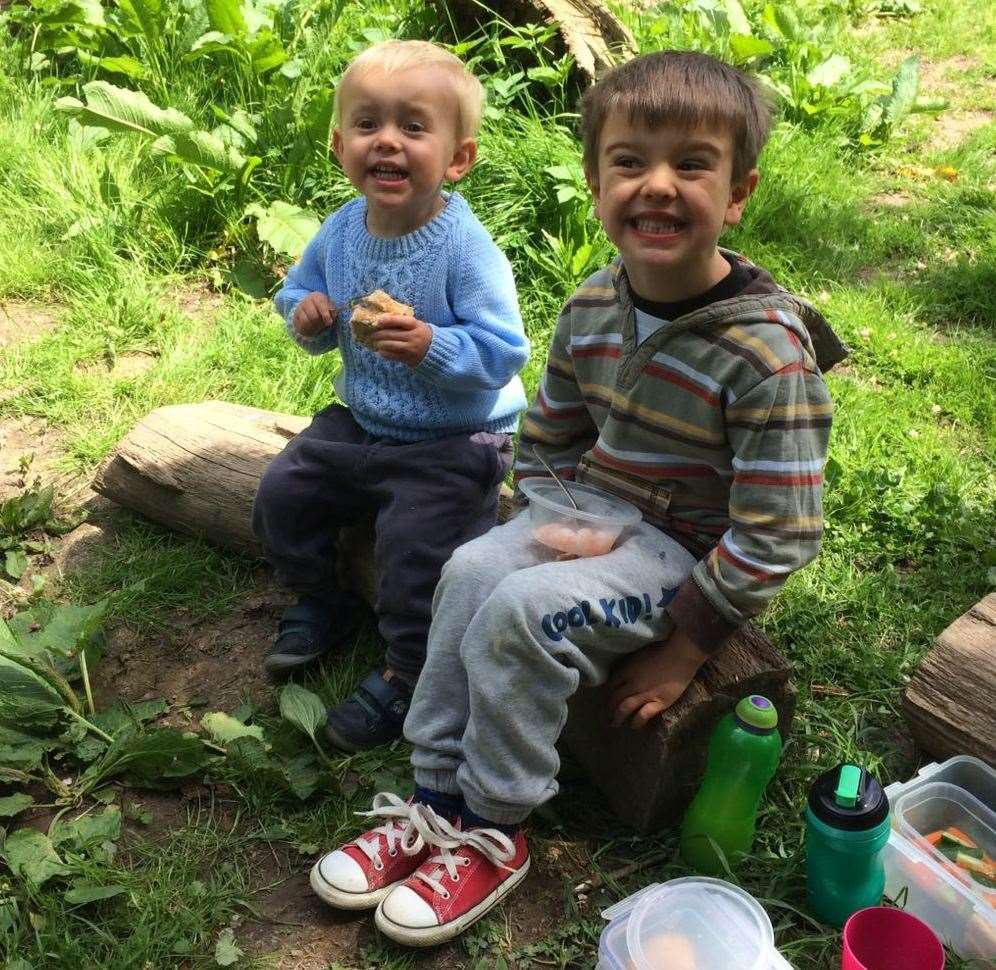 Harry Belton (left), with his older brother Thomas, turns four today