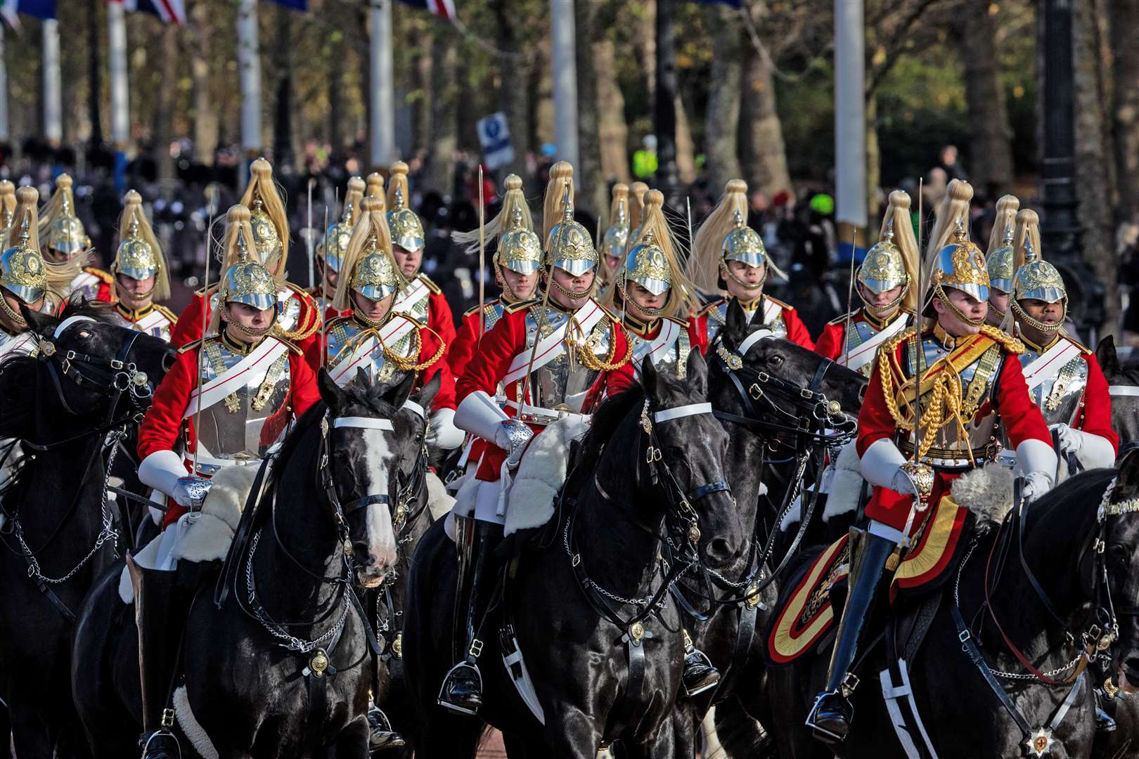 A large procession will escort the King and Queen back to Buckingham Palace. Image: MOD.