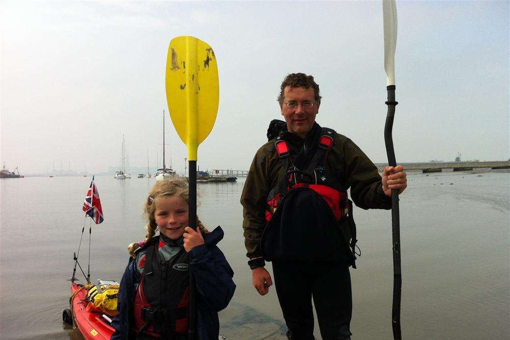 Lauren and Kevin Richardson at the end of their Thames journey