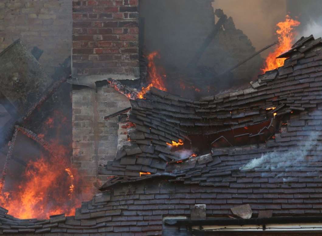 The roof as it collapsed. Picture: Daisy Read