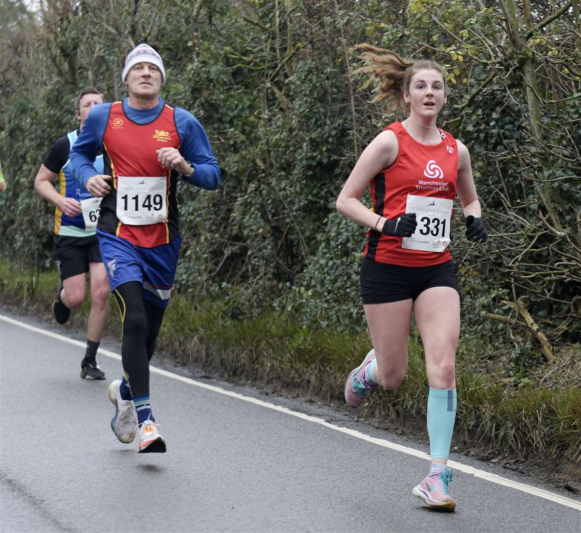 Gary Spicer of Sittingbourne Striders and Liz Delamain of Petts Wood Runners pick up the pace. Picture: Barry Goodwin (62013790)