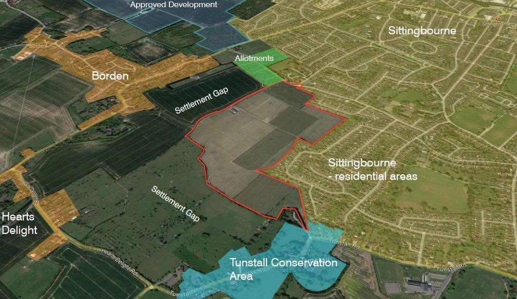 How the development would fit in with the rest of Sittingbourne and the surrounding villages. Picture: Urban Wilderness