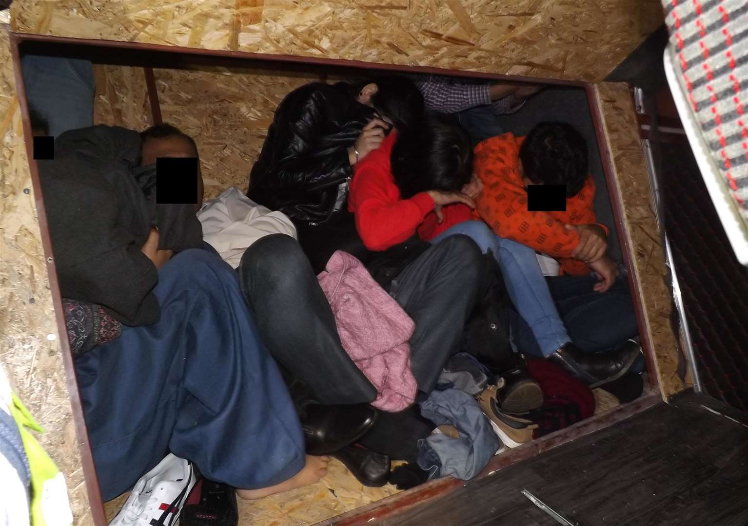 Borobeica's hide block inside the van