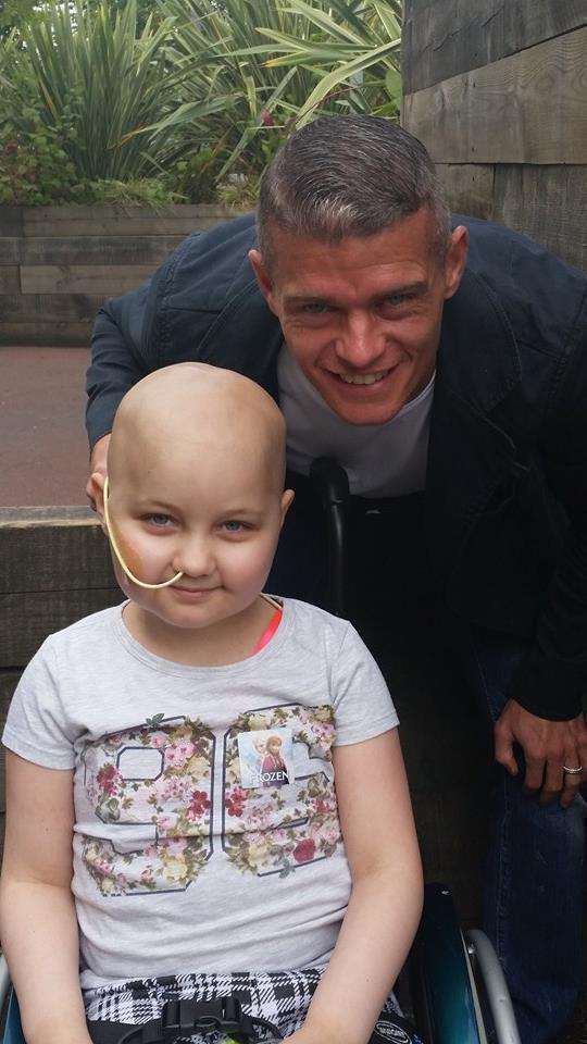 Leicester City FC defender Paul Konchesky with Stacey Mowle